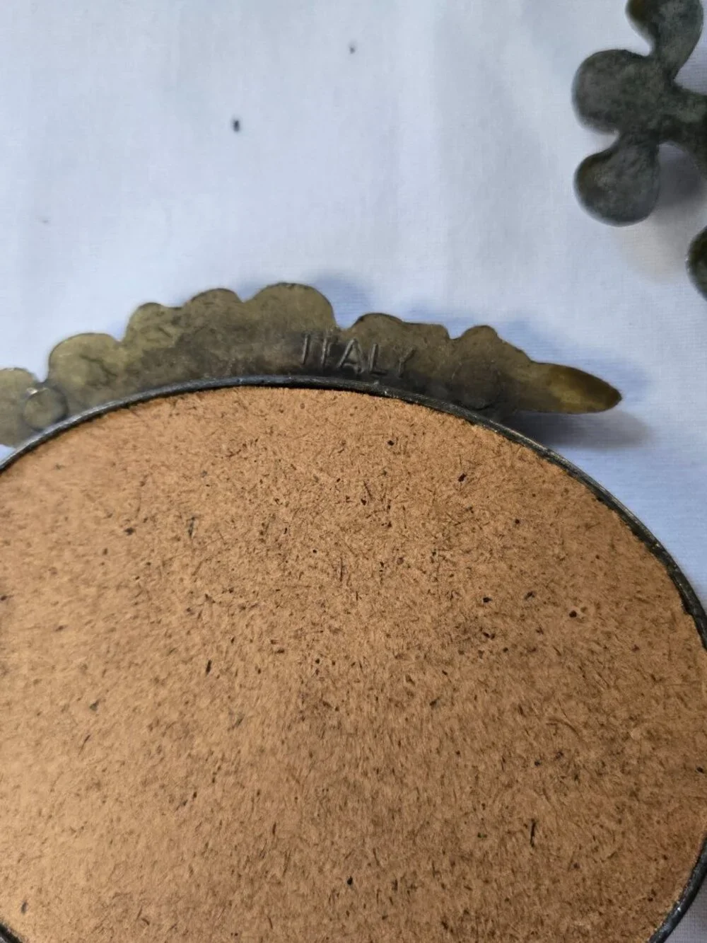 Vintage Italian Ornate Oval Wall Mirror Pair in Antiqued Brass Finish